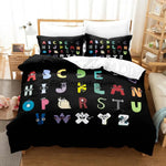 Parure de lit Alphabet Lore housse de couette et taies d'oreiller