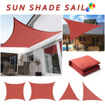 Voile d'ombrage rectangulaire rouge rouille 5x4 m sur terrasse
