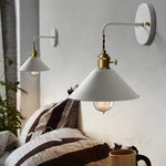 Applique murale moderne en fer avec abat-jour miroir gris