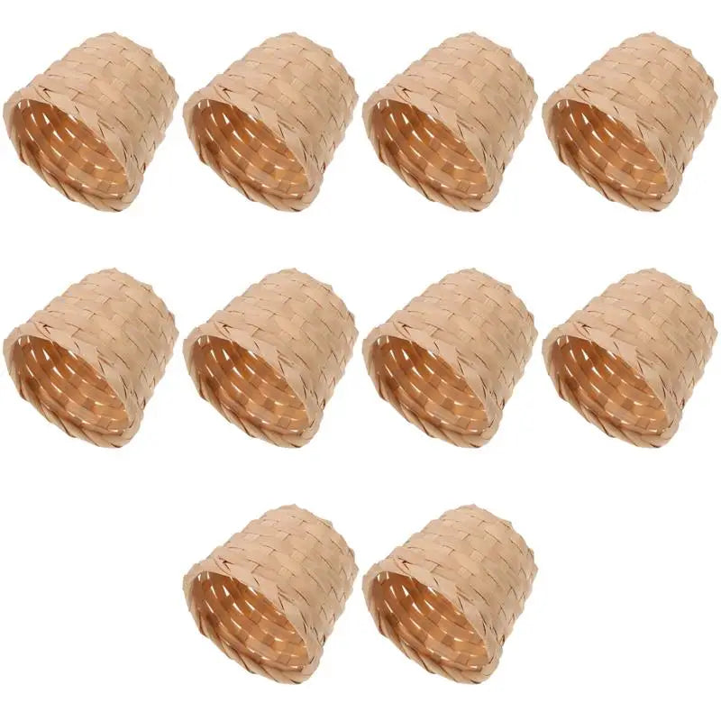 Paniers de rangement en osier naturel kaki - lot de 10
