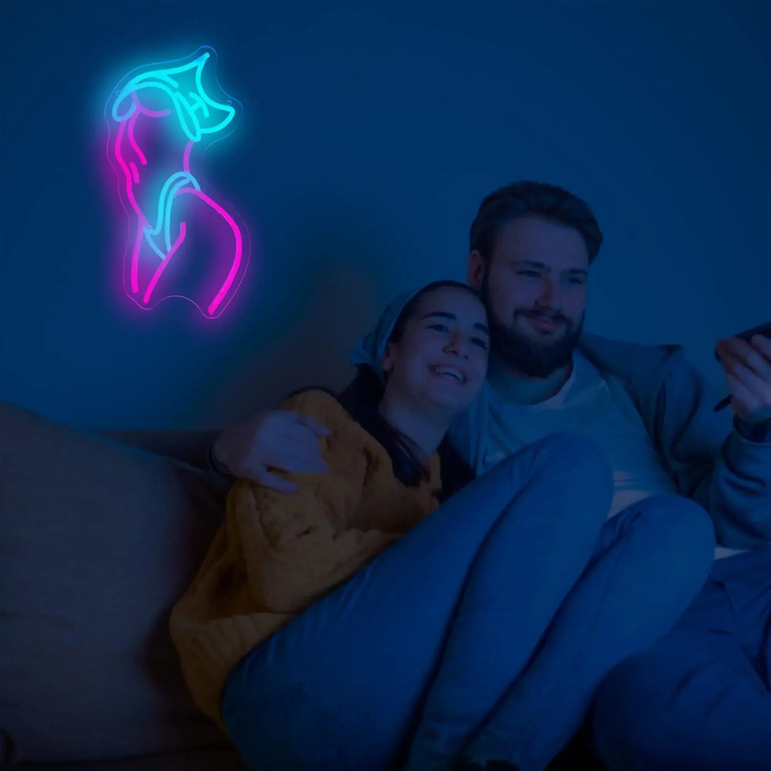 Installation murale facile de l'enseigne au néon LED rose