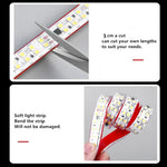 Détail du ruban LED avec puces SMD2835 éclairées