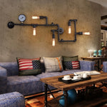Applique murale LED industrielle vintage avec engrenage en couleur rouille de cuivre