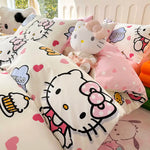 Housse de couette Hello Kitty rose 100% coton set 3 pièces