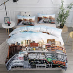 Parure de lit New York Graffiti avec taies d'oreiller