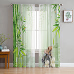 Rideau en bambou transparent voile violet décoration fenêtre salon