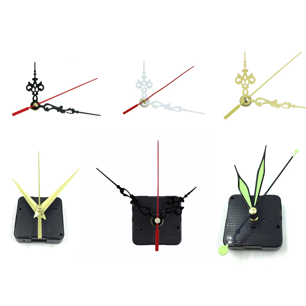 Kit de réparation mécanisme horloge murale silencieuse quartz noir et rouge