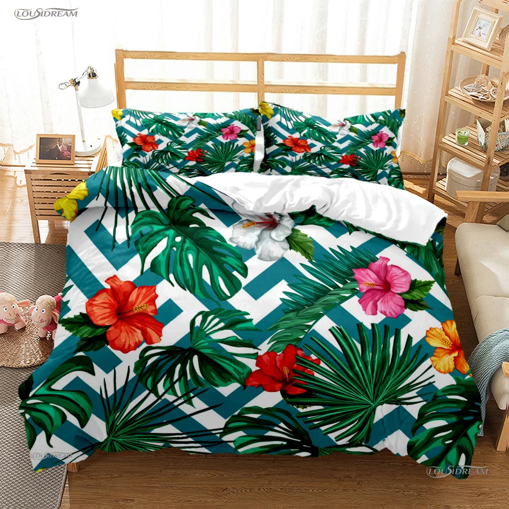 Literie tropicale microfibre 3 pièces