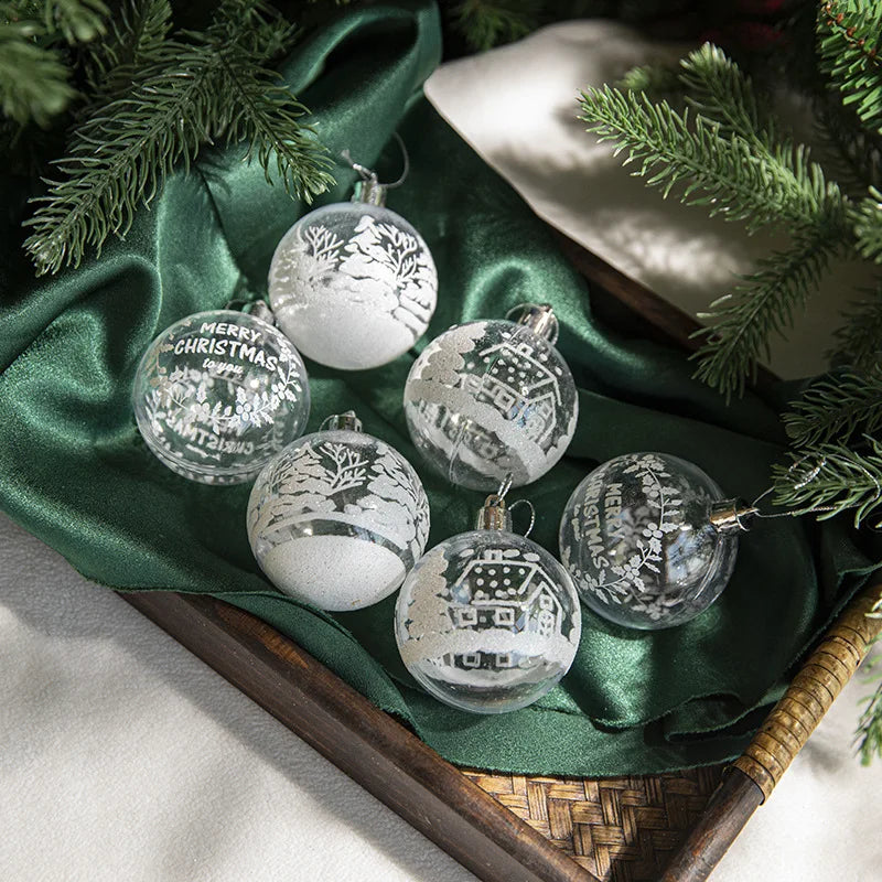 Lot de 6 boules de Noël bleues Ombre Interieur