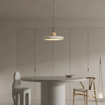 Luminaire suspendu en pierre et bois pour salle de bain design