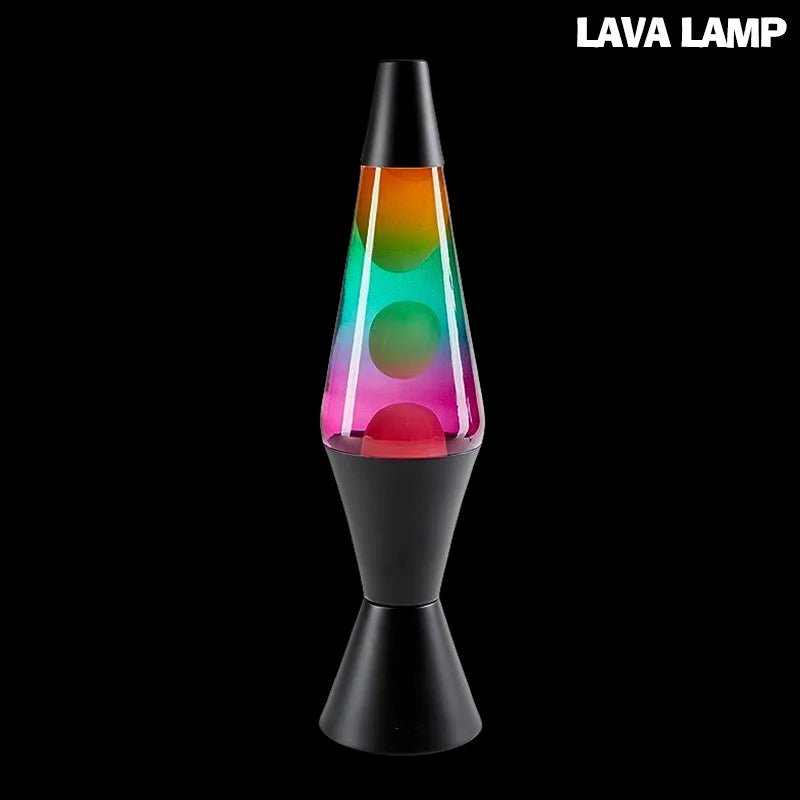 Lampe à lave rétro avec base noire