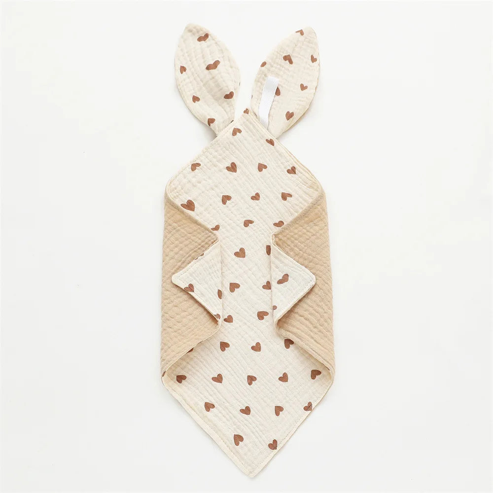 Housse de couette bébé en mousseline de coton avec oreilles de lapin noire