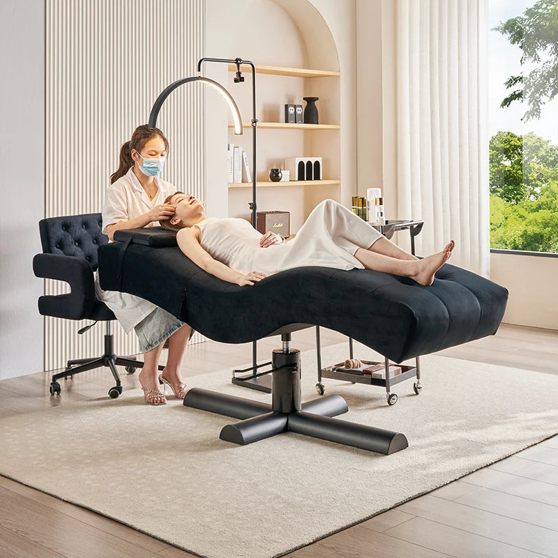 Chaise longue de massage pour spa avec structure métallique robuste