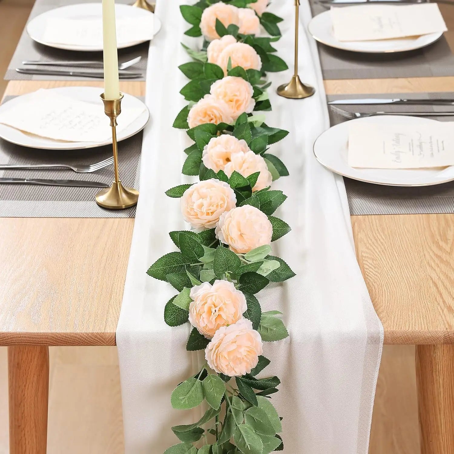 Guirlande de roses blanches artificielles 200cm