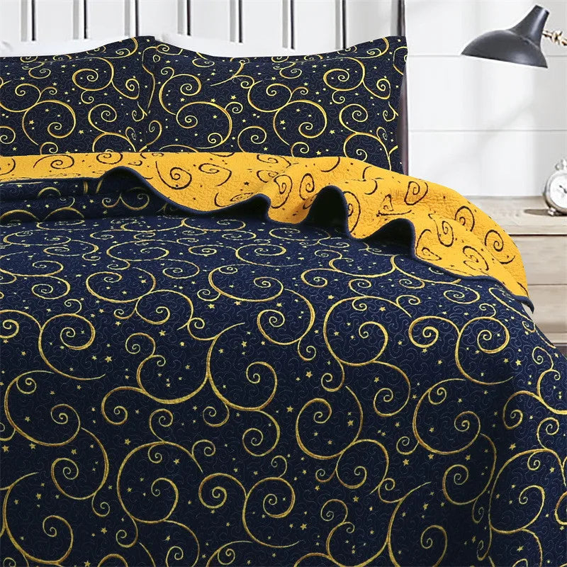 Ensemble 3 pièces montrant couette et taies d'oreiller