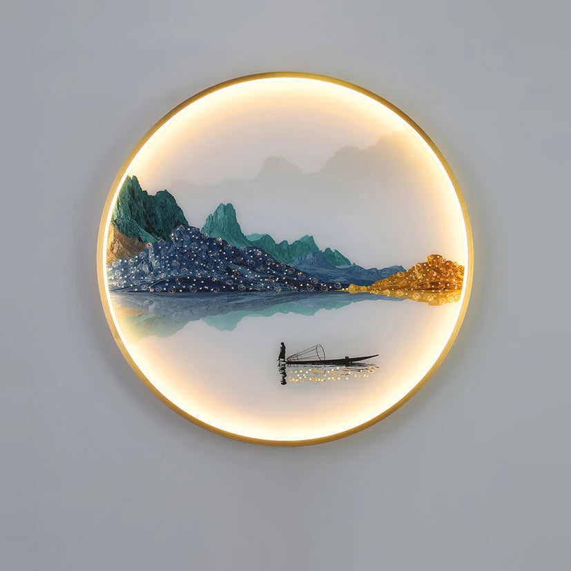Applique murale LED orientale avec motif cerf en fer pour salon
