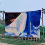 Drapeau personnalisable avec design rayures bleues et blanches