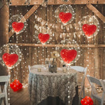 Guirlande lumineuse LED ballon coeur rouge vue rapprochée