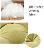Coussin de sol vert capitonné vue de dessus