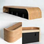 Porte-manteau mural blanc en bois massif et fer pour salon
