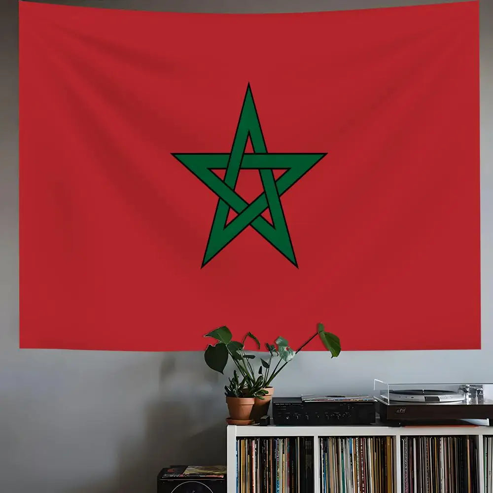 Tapisserie drapeau Maroc dans chambre
