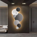 Peinture murale LED 3D noire pour entrée avec lumière intégrée