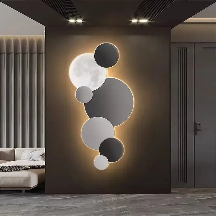Peinture murale LED 3D noire pour entrée avec lumière intégrée