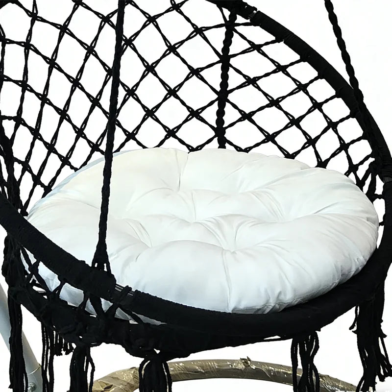 Coussin de balançoire extérieur jaune avec glands