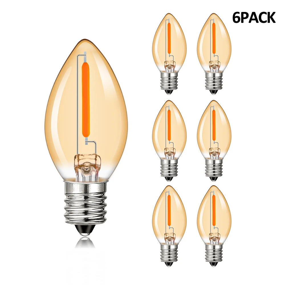 Lot de 6 ampoules LED bougie vintage E14 blanc chaud