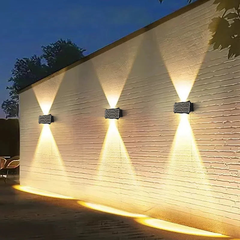 Applique murale solaire extérieure noire avec éclairage LED pour jardin