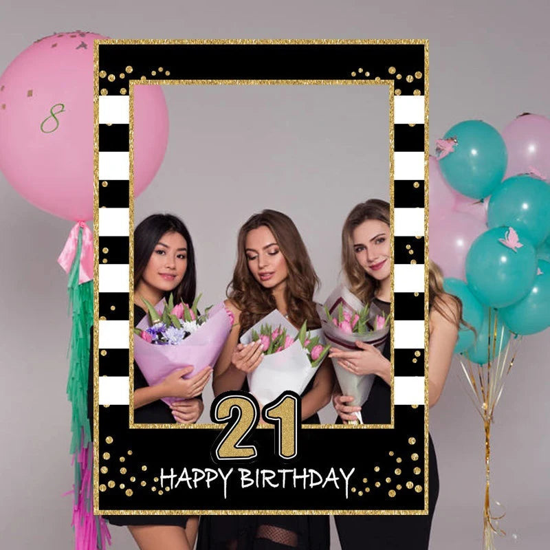 Cadre photo anniversaire en papier vert menthe pour décoration de fête