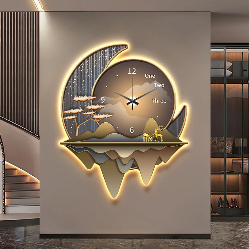 Horloge murale LED design moderne en cristal pour bureau