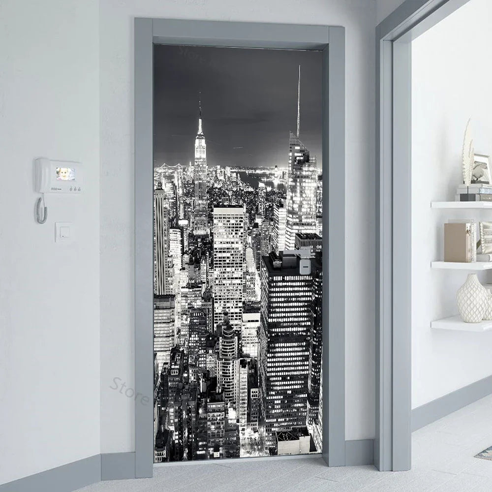 Sticker 3D porte chambre moderne