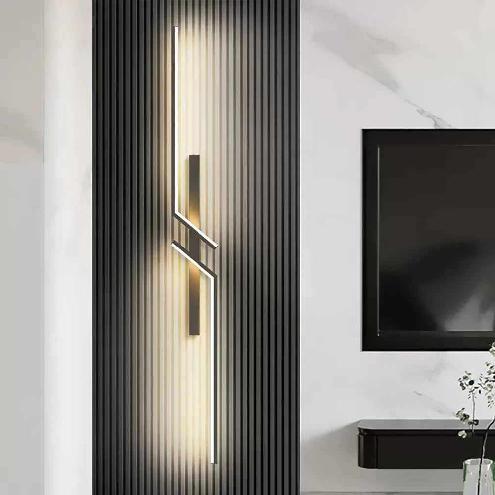 Applique murale LED moderne bande noire éclairage salon décoration