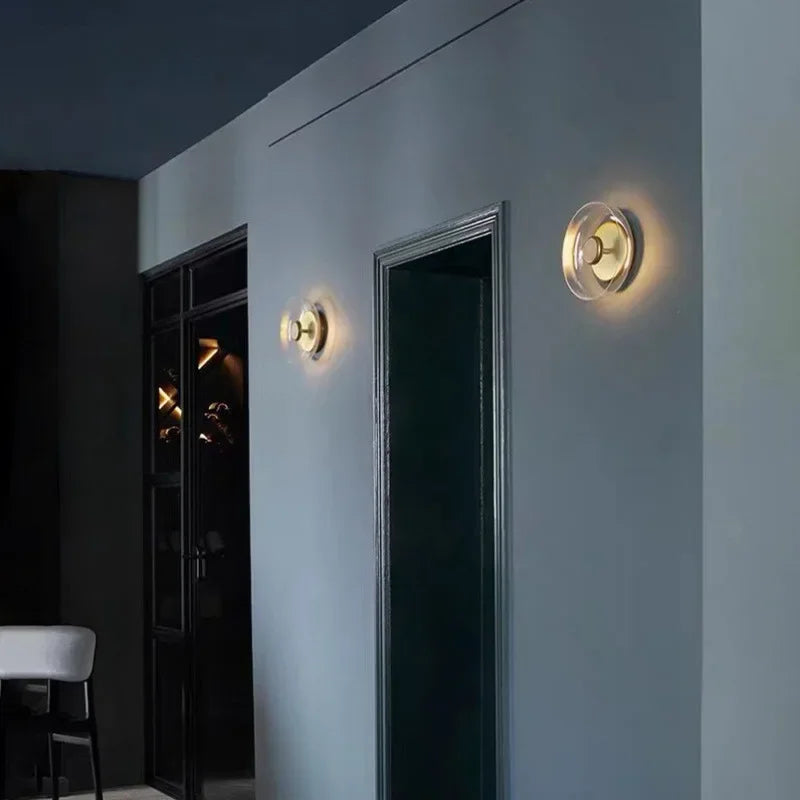 Applique murale LED en verre noir pour chambre