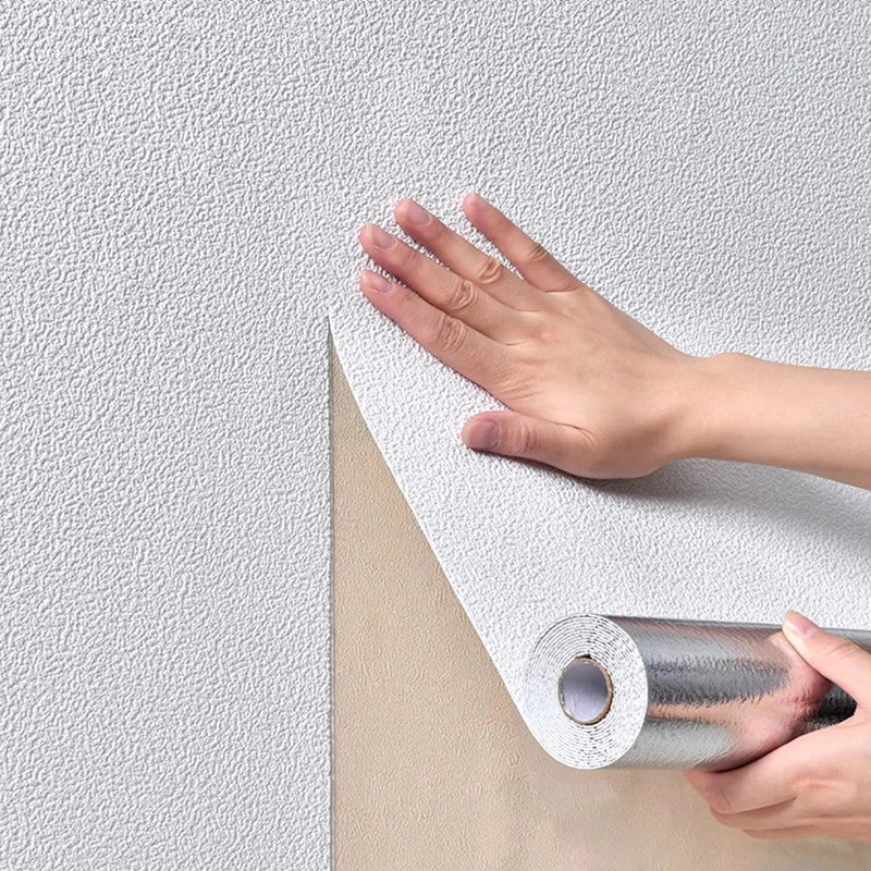 Papier peint autocollant blanc 3D avec texture diatomée pour décoration murale