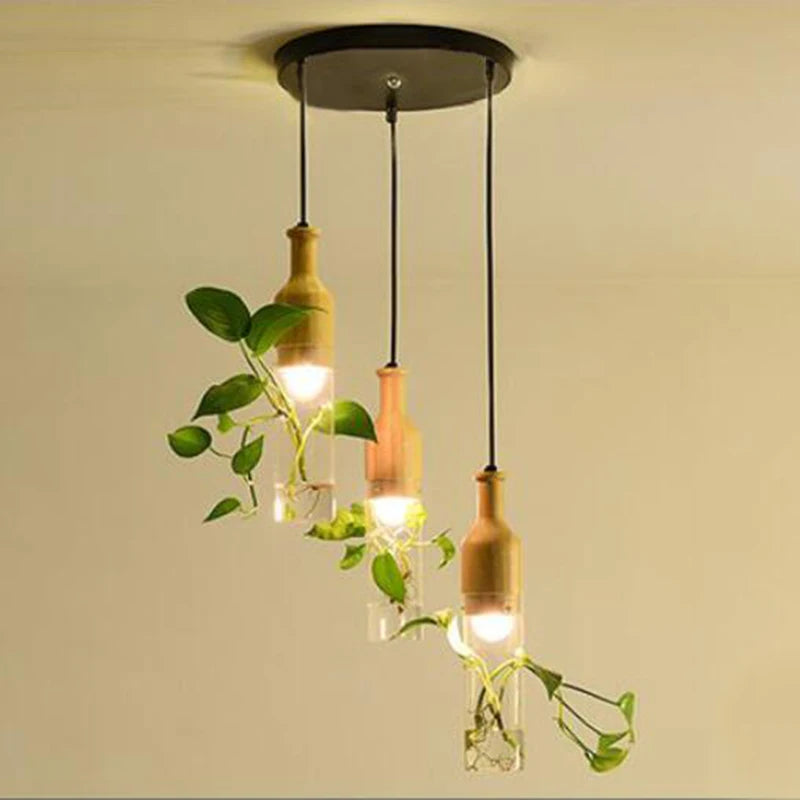 Lampe pendentif E27 avec plante suspendue, ambiance cocooning