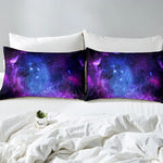 Drap-housse motif étoiles violet chambre adolescent
