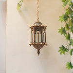 Lampe suspendue rétro extérieure bleue en aluminium et verre pour jardin