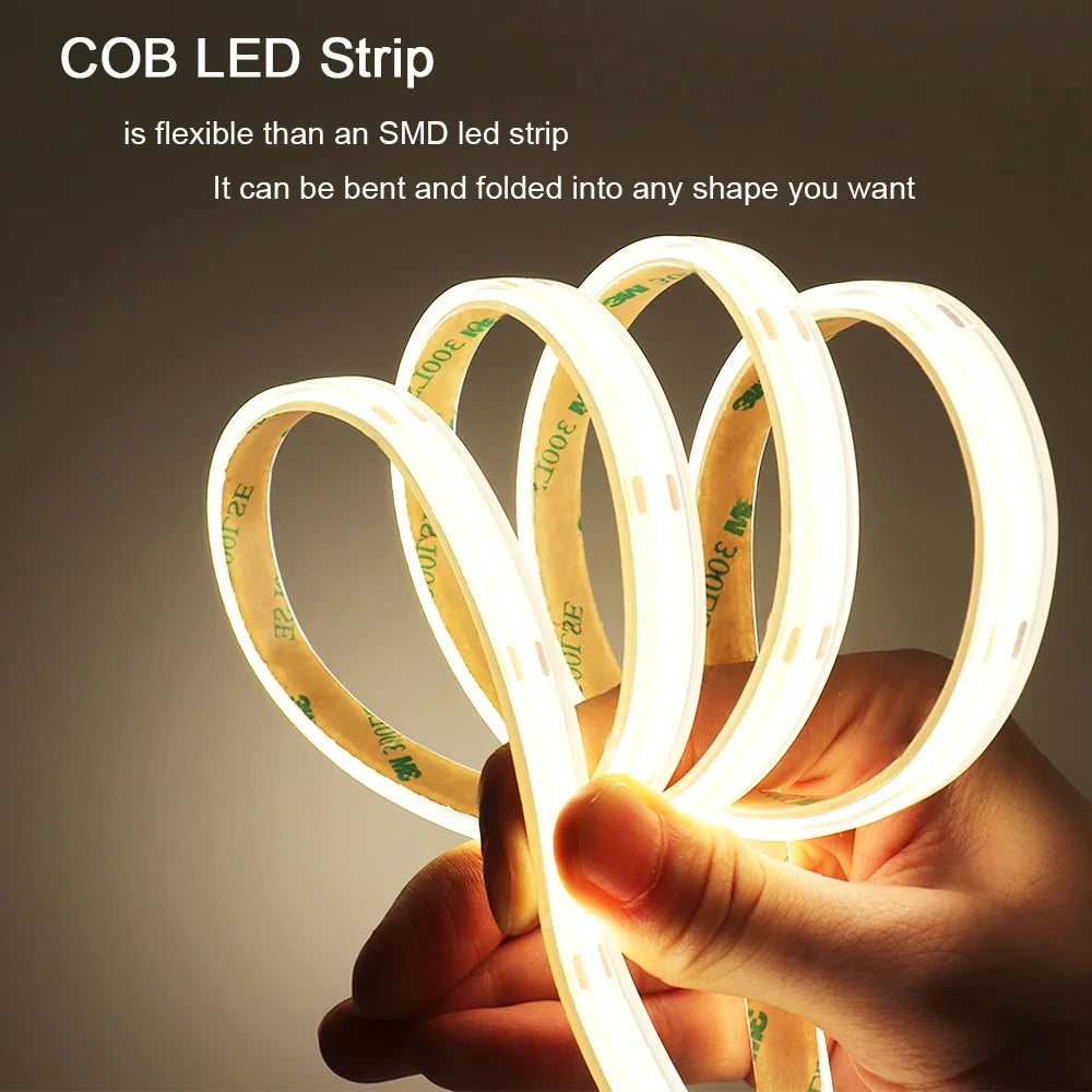 Bande lumineuse LED COB 4000K blanc neutre pour jardin