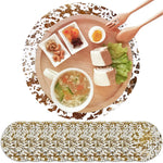 Détail du motif en maille de feuille d'or pressée