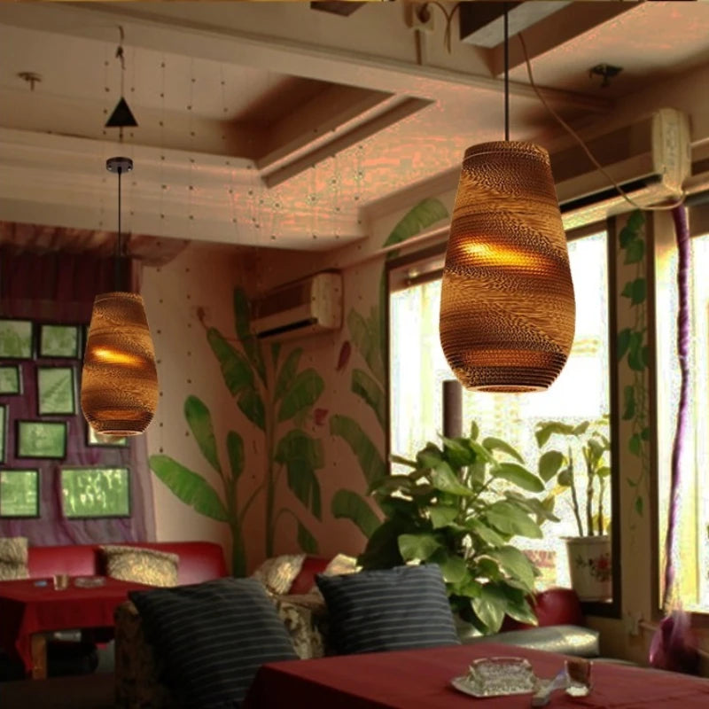 Luminaire ruche rouge pour décoration café