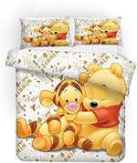 Détail de l'impression 3D Winnie l'ourson sur la housse de couette en microfibre