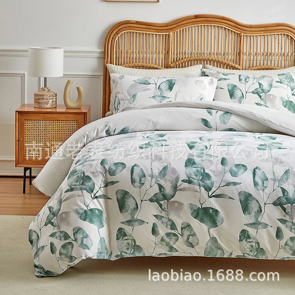 Ensemble literie avec housse de couette et taies d'oreiller colorées