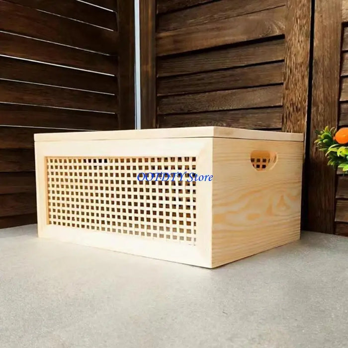 Panier de rangement en bois vert clair pour salle de bain