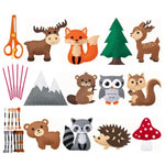 Kit couture DIY animaux feutrine gris clair