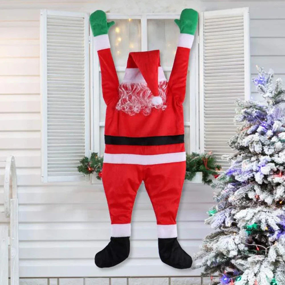 Père Noël suspendu à une fenêtre