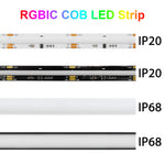 Ruban LED RGBIC adressable 720 LED/mètre déroulé montrant sa flexibilité