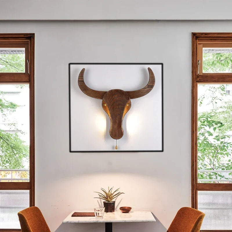 Luminaire moderne en forme d'éléphant en bois pour chambre