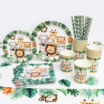 Vaisselle jetable animaux jungle anniversaire bébé